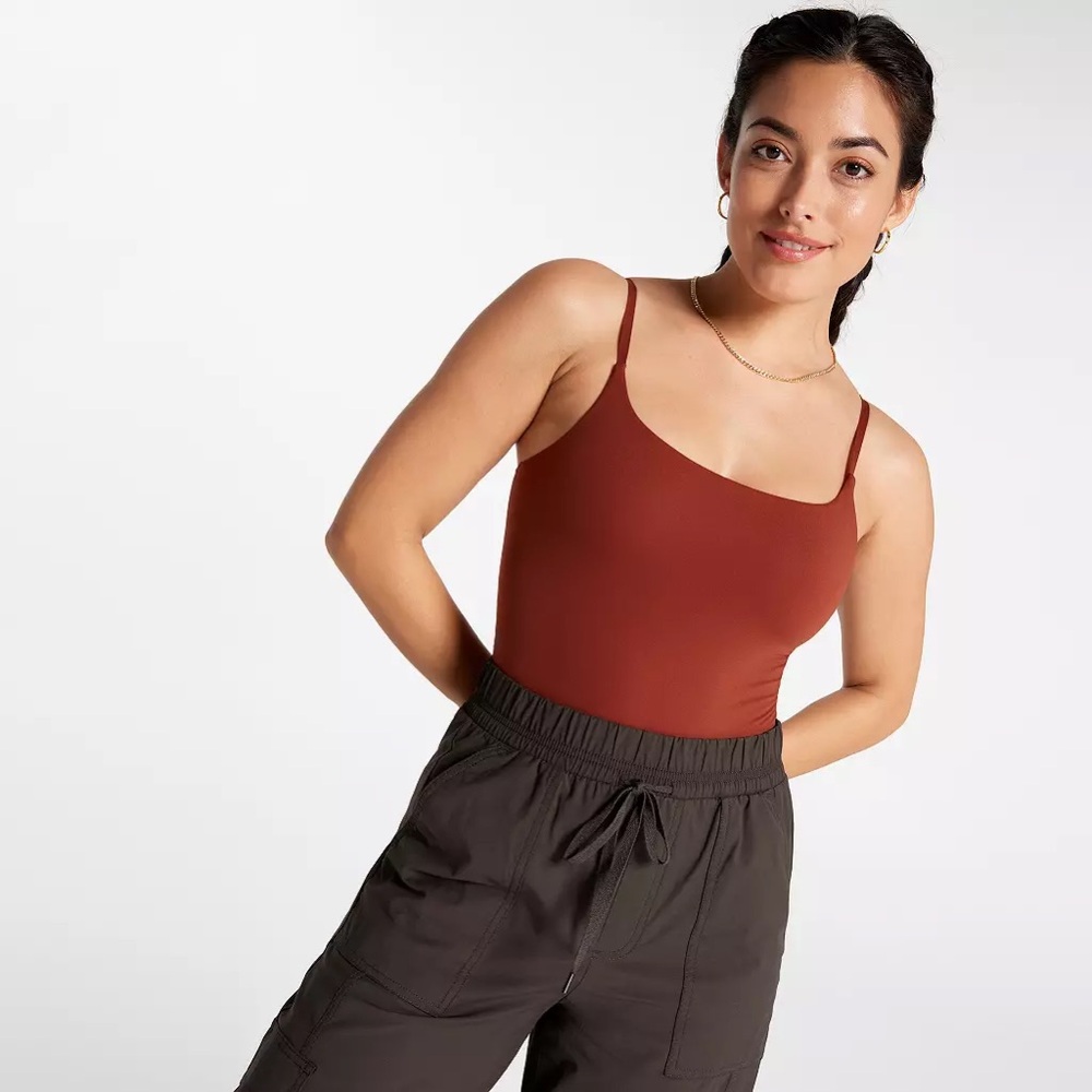 CALIA Women's Inspire Red Brown Cami Bodysuit